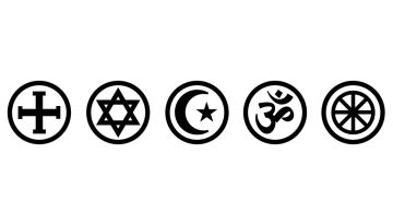 Religionssymbole quadrat