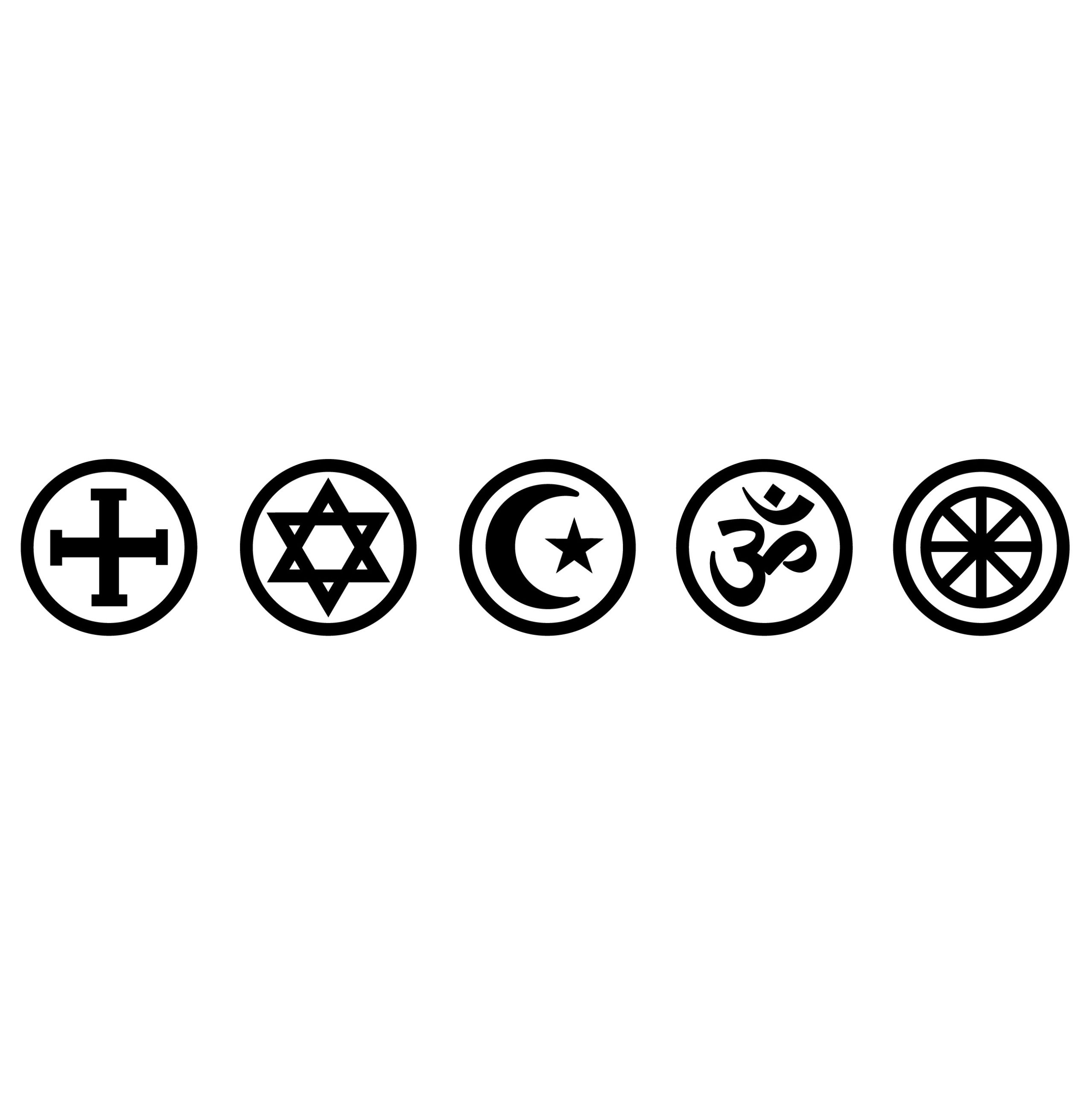 Religionssymbole quadrat